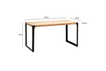 Matbord Wohnling massivt trä med raka metallben, industriell loftstil 120x60 cm - 120x60 cm - Möbler - Bord & matgrupp - Matgrupp