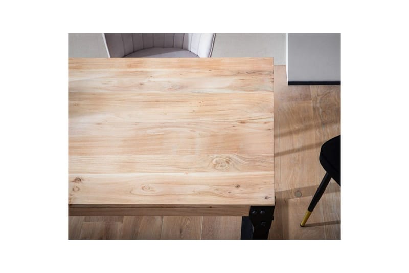 Matbord Wohnling massivt trä med raka metallben, industriell loftstil 180x90 cm - 180x90 cm - Möbler - Bord & matgrupp - Matgrupp