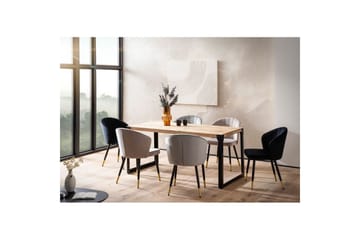 Matbord Wohnling massivt trä med raka metallben, industriell loftstil 180x90 cm - 180x90 cm - Möbler - Bord & matgrupp - Matgrupp