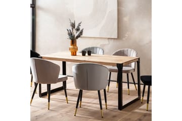 Matbord Wohnling massivt trä med raka metallben, industriell loftstil 180x90 cm - 180x90 cm - Möbler - Bord & matgrupp - Matgrupp