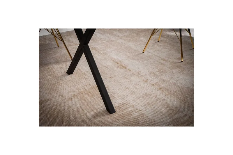 Matbord Wohnling Massivt trä med trädkanter, rektangulär, lantlig stil Svart, korsad, 140x80 cm - Svart, korsad, 140x80 cm - Möbler - Bord & matgrupp - Matbord & köksbord