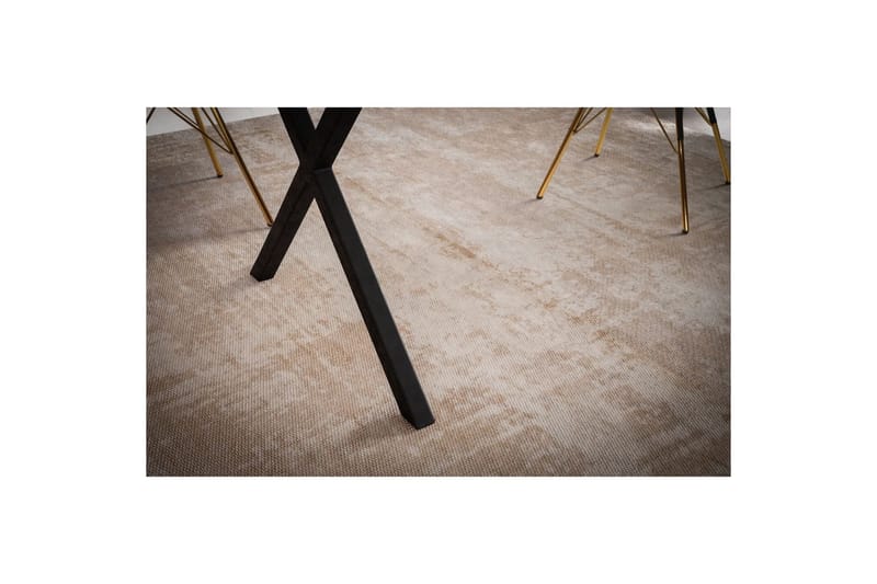 Matbord Wohnling Massivt trä med trädkanter, rektangulär, lantlig stil Svart, korsad, 200x100 cm - Svart, korsad, 200x100 cm - Möbler - Bord & matgrupp - Matgrupp