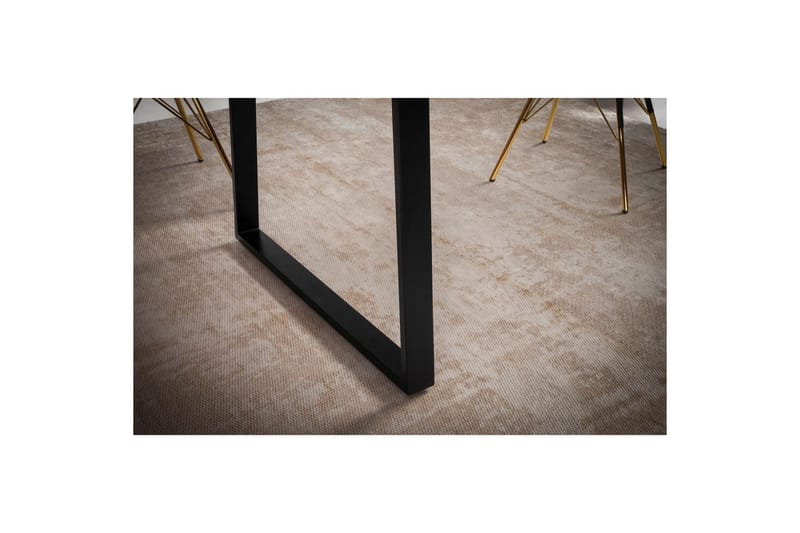 Matbord Wohnling Massivt trä med trädkanter, rektangulär, lantlig stil Svart, Rak, 140x80 cm - Svart, Rak, 140x80 cm - Möbler - Bord & matgrupp - Matgrupp