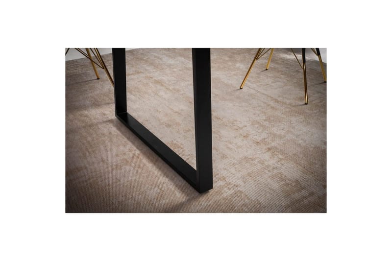 Matbord Wohnling Massivt trä med trädkanter, rektangulär, lantlig stil Svart, Rak, 140x80 cm - Svart, Rak, 140x80 cm - Möbler - Bord & matgrupp - Matgrupp