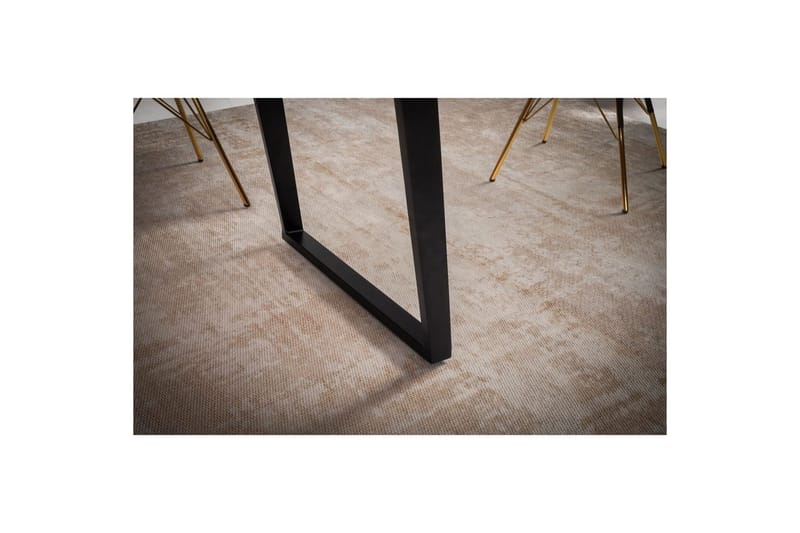 Matbord Wohnling Massivt trä med trädkanter, rektangulär, lantlig stil Svart, vinklad, 160x80 cm - Svart, vinklad, 160x80 cm - Möbler - Bord & matgrupp - Matgrupp