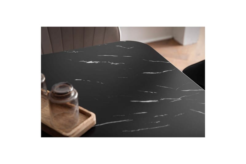 Matbord Wohnling Modern stil MDF med metallben med gyllene spetsar Marmor, Svart, 120x60 cm - Marmor, Svart, 120x60 cm - Möbler - Bord & matgrupp - Matgrupp