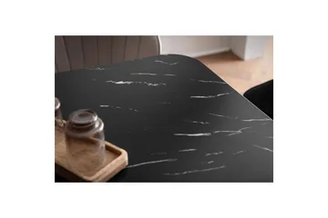 Matbord Wohnling Modern stil MDF med metallben med gyllene spetsar Marmor, Svart, 200x90 cm - Marmor, Svart, 200x90 cm - Möbler - Bord & matgrupp - Matgrupp
