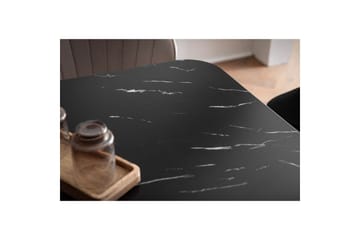 Matbord Wohnling Modern stil MDF med metallben med gyllene spetsar Marmor, Svart, 200x90 cm - Marmor, Svart, 200x90 cm - Möbler - Bord & matgrupp - Matgrupp