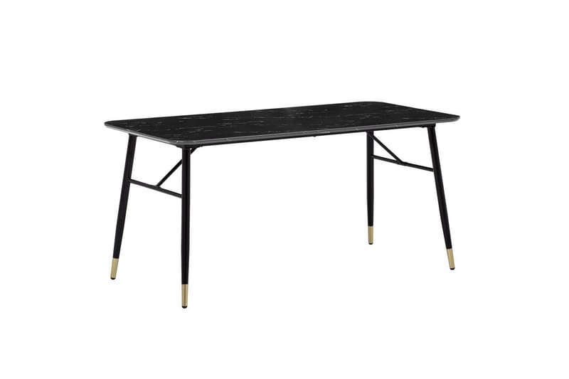 Matbord Wohnling Modern stil MDF med metallben med gyllene spetsar Marmor, Svart, 200x90 cm - Marmor, Svart, 200x90 cm - Möbler - Bord & matgrupp - Matgrupp