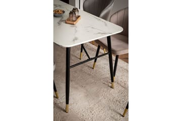 Matbord Wohnling Modern stil MDF med metallben med gyllene spetsar Marmor, Vit, 200x90 cm - Marmor, Vit, 200x90 cm - Möbler - Bord & matgrupp - Matgrupp