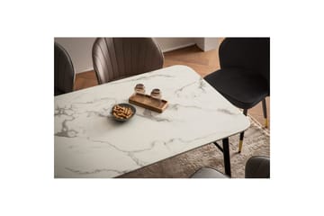 Matbord Wohnling Modern stil MDF med metallben med gyllene spetsar Marmor, Vit, 200x90 cm - Marmor, Vit, 200x90 cm - Möbler - Bord & matgrupp - Matgrupp