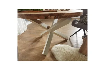 Matbord Wohnling Rund 120 cm massivt trä lantlig stil Akacia - Akacia - Möbler - Bord & matgrupp - Matbord & köksbord