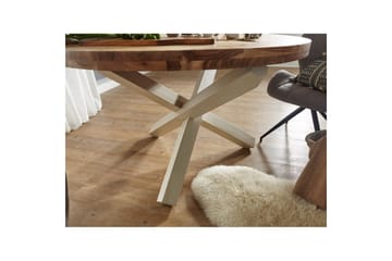Matbord Wohnling Rund 120 cm massivt trä lantlig stil Akacia - Akacia - Möbler - Bord & matgrupp - Matbord & köksbord