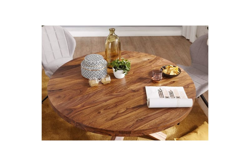 Matbord Wohnling Rund 120 cm massivt trä lantlig stil Rosenträ - Rosenträ - Möbler - Bord & matgrupp - Matbord & köksbord