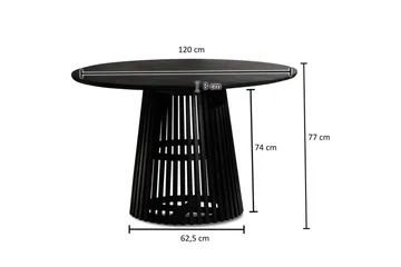 Matbord Wohnling Rund 120 cm massivt trä loftstil - Möbler - Bord & matgrupp - Matbord & köksbord