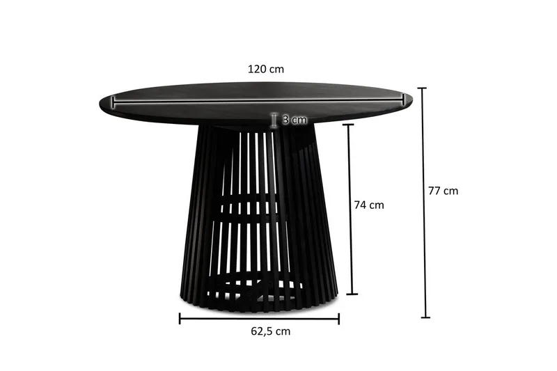 Matbord Wohnling Rund 120 cm massivt trä loftstil - Möbler - Bord & matgrupp - Matbord & köksbord