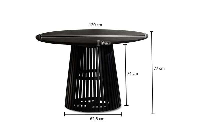 Matbord Wohnling Rund 120 cm massivt trä loftstil - Möbler - Bord & matgrupp - Matbord & köksbord