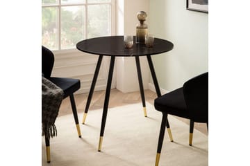 Matbord Wohnling Rund 75 cm marmorerad modern gyllene tippsben Marmor, Svart - Marmor, Svart - Möbler - Bord & matgrupp - Matbord & köksbord