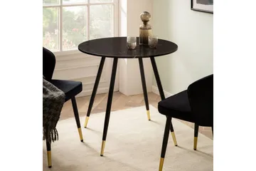 Matbord Wohnling Rund 75 cm marmorerad modern gyllene tippsben Marmor, Svart - Marmor, Svart - Möbler - Bord & matgrupp - Matbord & köksbord