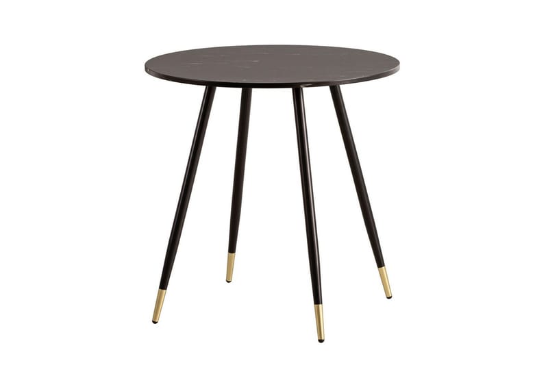 Matbord Wohnling Rund 75 cm marmorerad modern gyllene tippsben Marmor, Svart - Marmor, Svart - Möbler - Bord & matgrupp - Matgrupp