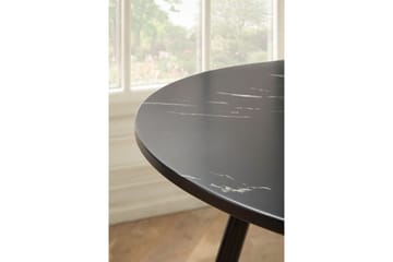 Matbord Wohnling Rund 75 cm marmorerad modern gyllene tippsben Marmor, Svart - Marmor, Svart - Möbler - Bord & matgrupp - Matgrupp
