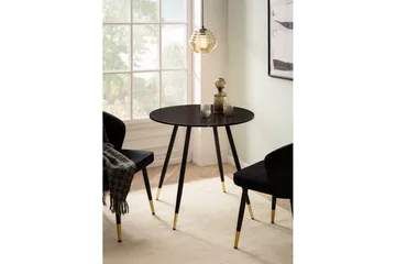 Matbord Wohnling Rund 75 cm marmorerad modern gyllene tippsben Marmor, Svart - Marmor, Svart - Möbler - Bord & matgrupp - Matbord & köksbord