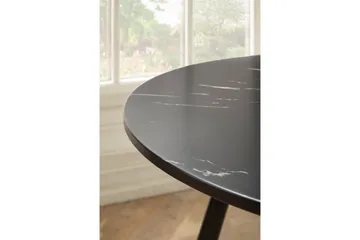 Matbord Wohnling Rund 75 cm marmorerad modern gyllene tippsben Marmor, Svart - Marmor, Svart - Möbler - Bord & matgrupp - Matbord & köksbord