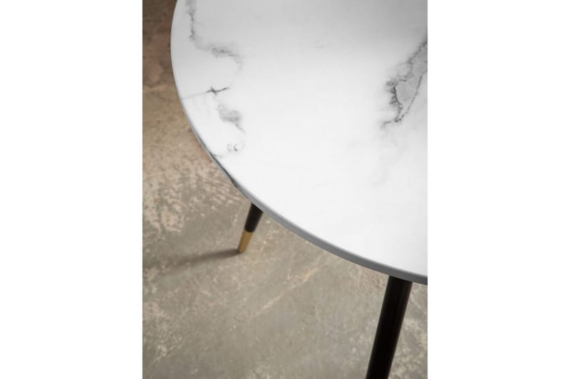 Matbord Wohnling Rund 75 cm marmorerad modern gyllene tippsben Marmor, Vit - Marmor, Vit - Möbler - Bord & matgrupp - Matbord & köksbord