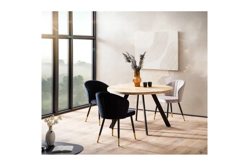 Matbord Wohnling rund massivt trä, modern lantlig stil 120 cm - 120 cm - Möbler - Bord & matgrupp - Matbord & köksbord