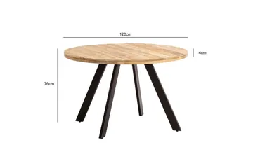 Matbord Wohnling rund massivt trä, modern lantlig stil 120 cm - 120 cm - Möbler - Bord & matgrupp - Matbord & köksbord