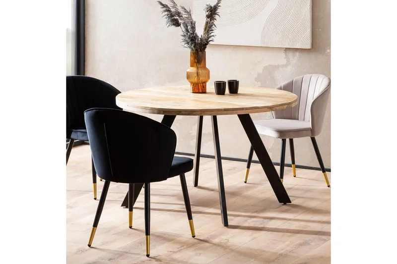 Matbord Wohnling rund massivt trä, modern lantlig stil 120 cm - 120 cm - Möbler - Bord & matgrupp - Matbord & köksbord