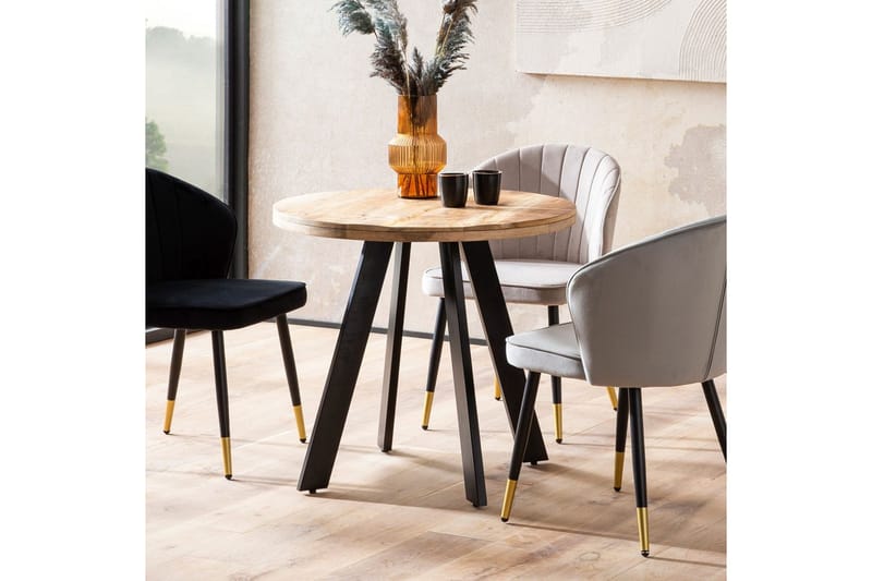 Matbord Wohnling rund massivt trä, modern lantlig stil 80 cm - 80 cm - Möbler - Bord & matgrupp - Matbord & köksbord