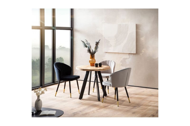 Matbord Wohnling rund massivt trä, modern lantlig stil 80 cm - 80 cm - Möbler - Bord & matgrupp - Matbord & köksbord