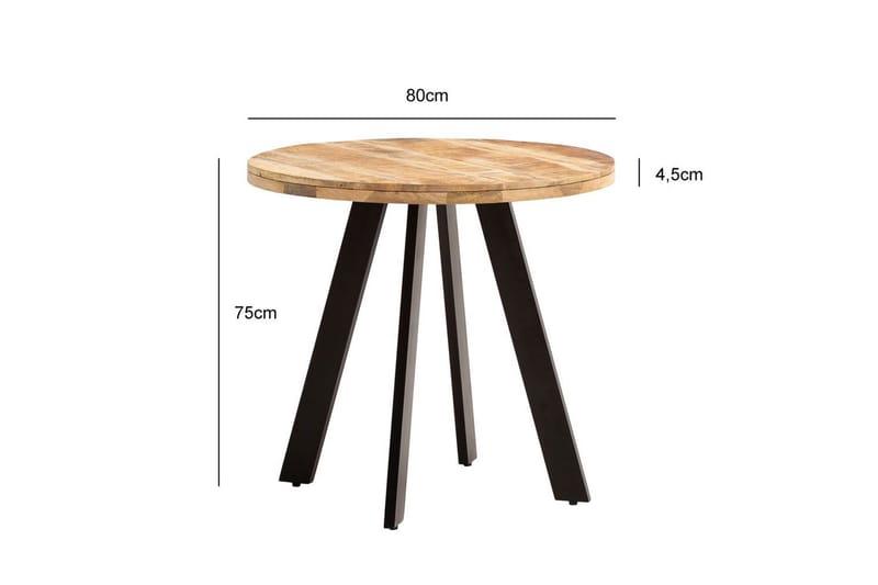 Matbord Wohnling rund massivt trä, modern lantlig stil 80 cm - 80 cm - Möbler - Bord & matgrupp - Matbord & köksbord