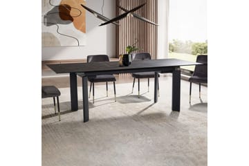 Matbord Wohnling Utdragbart 180-260 cm keramisk, klassiskt fyra ben och metallram Svart, marmor svart - Svart, marmor svart - Möbler - Bord & matgrupp - Matgrupp