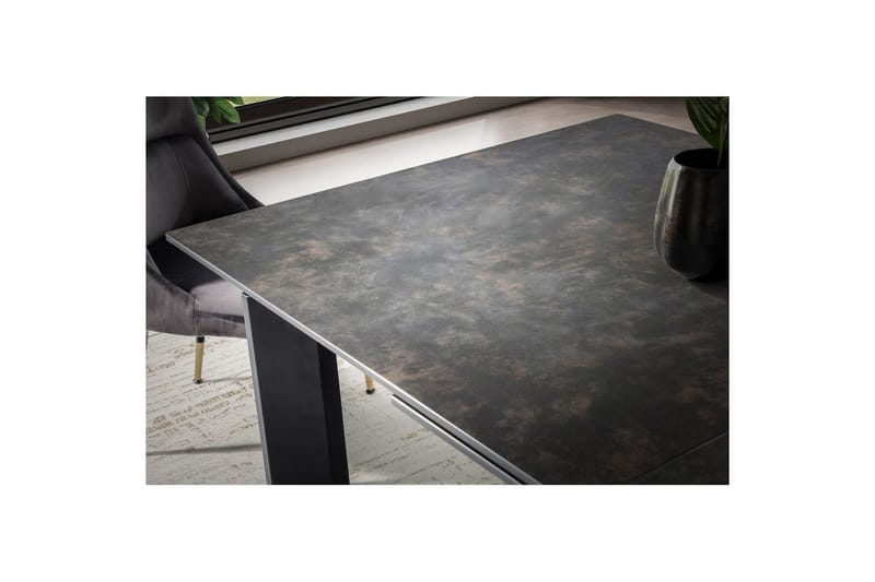 Matbord Wohnling Utdragbart 180-260 cm keramisk, klassiskt fyra ben och metallram Svart, marmor svart - Svart, marmor svart - Möbler - Bord & matgrupp - Matgrupp