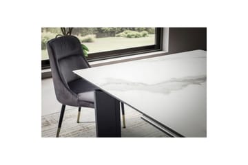 Matbord Wohnling Utdragbart 180-260 cm keramisk, klassiskt fyra ben och metallram Svart, marmor vit - Svart, marmor vit - Möbler - Bord & matgrupp - Matgrupp