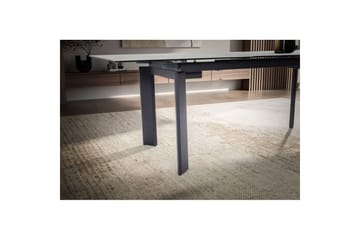 Matbord Wohnling Utdragbart 180-260 cm keramisk, klassiskt fyra ben och metallram Svart, marmor vit - Svart, marmor vit - Möbler - Bord & matgrupp - Matgrupp