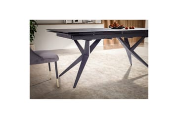 Matbord Wohnling Utdragbart 180-260 cm keramisk fyra ben och metallram Svart, marmor svart - Svart, marmor svart - Möbler - Bord & matgrupp - Matbord & köksbord