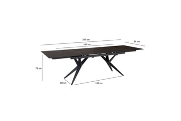Matbord Wohnling Utdragbart 180-260 cm keramisk fyra ben och metallram Svart, marmor svart - Svart, svart marmor - Möbler - Bord & matgrupp - Marmorbord