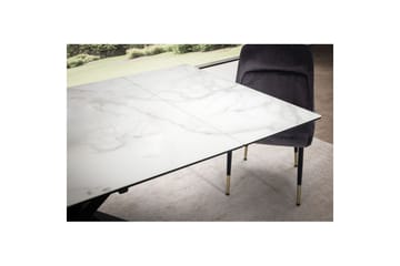 Matbord Wohnling Utdragbart 180-260 cm keramisk fyra ben och metallram Svart, marmor vit - Svart, marmor vit - Möbler - Bord & matgrupp - Matbord & köksbord