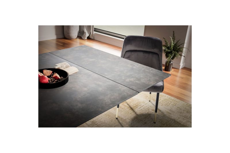 Matbord Wohnling Utdragbart 180-260 cm keramisk modern Z-ram design Svart, marmor svart - Svart, marmor svart - Möbler - Bord & matgrupp - Matbord & köksbord