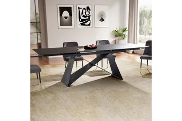 Matbord Wohnling Utdragbart 180-260 cm keramisk modern Z-ram design Svart, marmor svart - Svart, svart marmor - Möbler - Bord & matgrupp - Matbord & köksbord