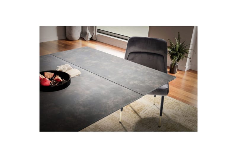 Matbord Wohnling Utdragbart 180-260 cm keramisk modern Z-ram design Svart, marmor svart - Svart, svart marmor - Möbler - Bord & matgrupp - Matbord & köksbord