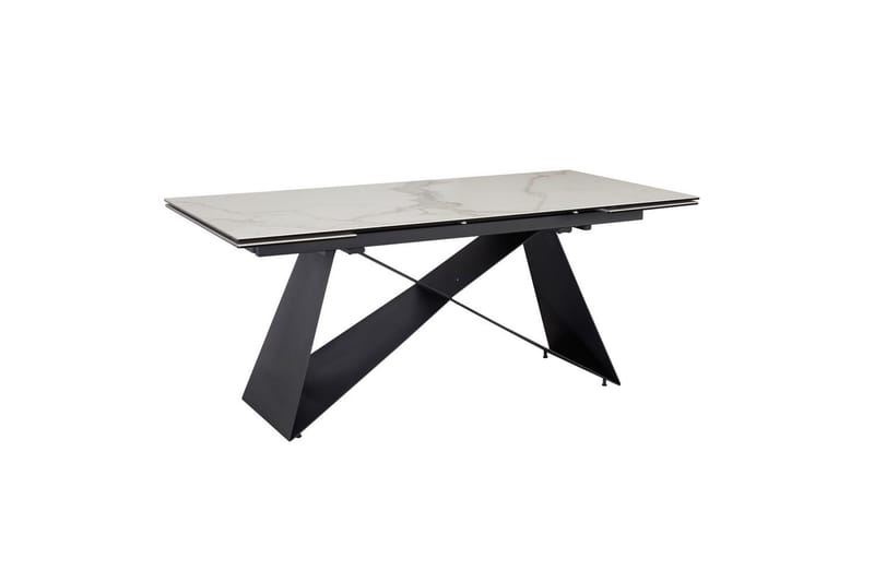 Matbord Wohnling Utdragbart 180-260 cm keramisk modern Z-ram design Svart, marmor vit - Svart, marmor vit - Möbler - Bord & matgrupp - Matbord & köksbord