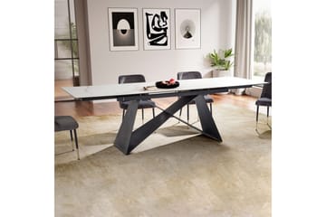 Matbord Wohnling Utdragbart 180-260 cm keramisk modern Z-ram design Svart, marmor vit - Svart, marmor vit - Möbler - Bord & matgrupp - Matbord & köksbord