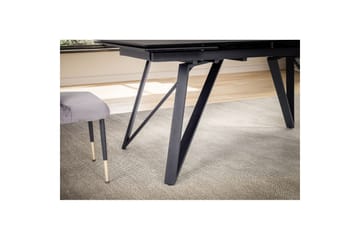 Matbord Wohnling Utdragbart 180-260 cm keramiskt vinklade metallben med hårnål Svart, marmor svart - Svart, marmor svart - Möbler - Bord & matgrupp - Matbord & köksbord