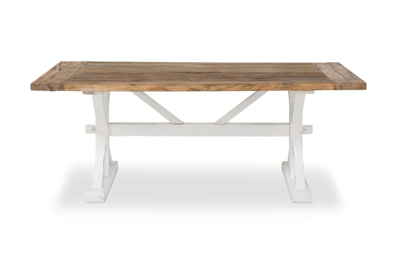 Matbord Yorkshire Förlängningsbart 200 cm - Vintage Natur|Vit - Matbord & köksbord