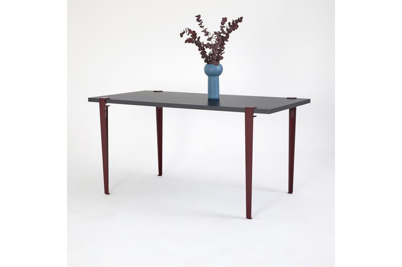 Matbord Pineios 150x75 cm Svart/Röd - Hanah Home - Matbord & köksbord