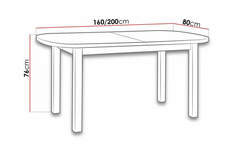 Matbord Patrickswell 80 cm - Vit - Matbord & köksbord